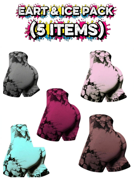 Women’s 5-Pack High Waist Tie-Dye Seamless Workout Shorts