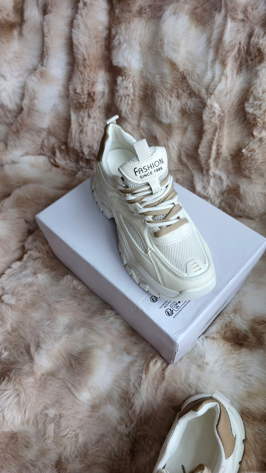 Beige Summer-Ready Beige Mesh Sneakers – Breathable, Stylish & Sporty
