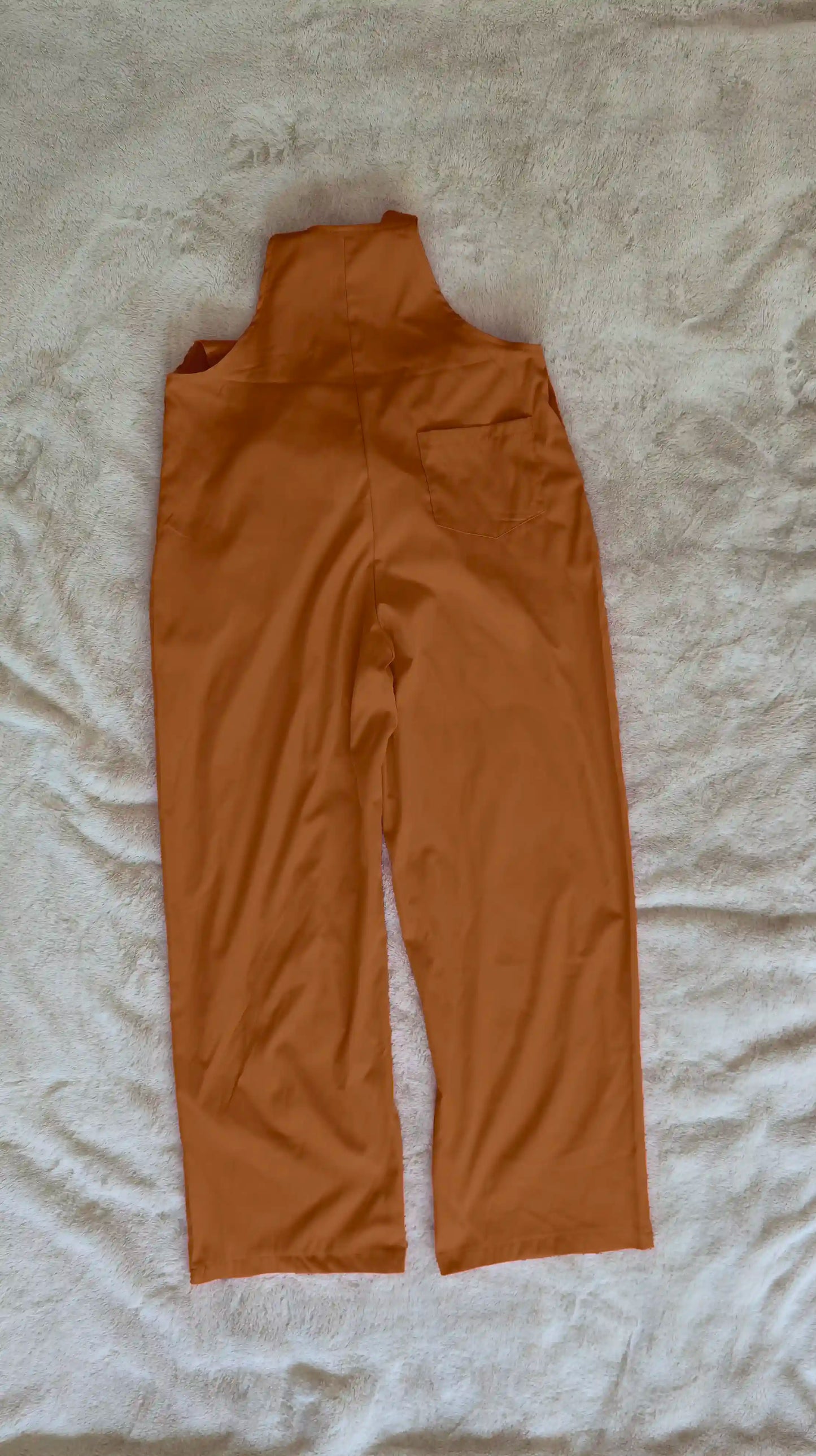 Burnt Caramel Women’s High-Waist Wide-Leg Overalls Jumpsuit