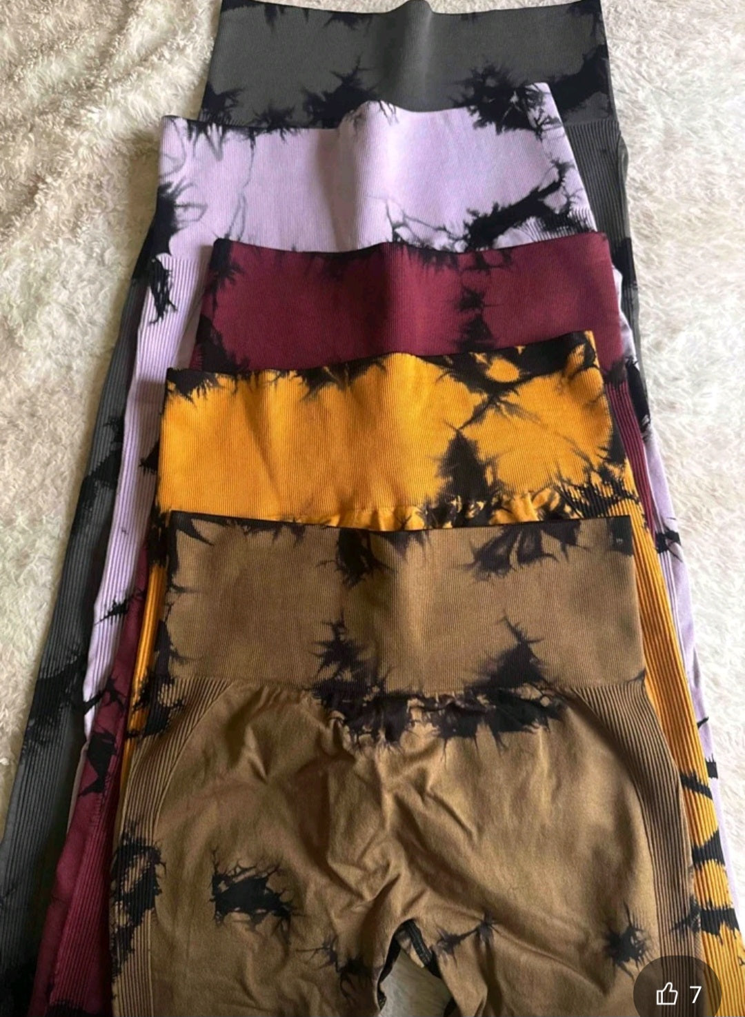 Berry & Sunset Pack of Women’s 5-Pack Tie-Dye High Waist Tummy Control Leggings