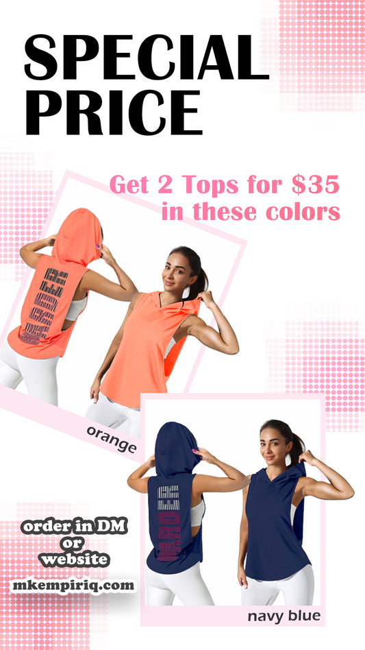 HOT DEAL 🔥 Get Tops for $35 in Orange & Navy Blue colors