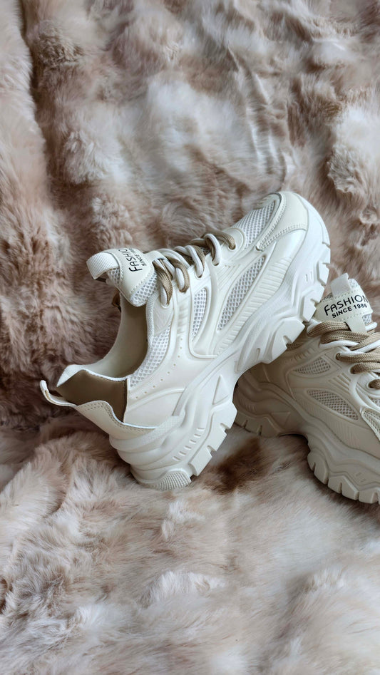 Beige Summer-Ready Beige Mesh Sneakers – Breathable, Stylish & Sporty