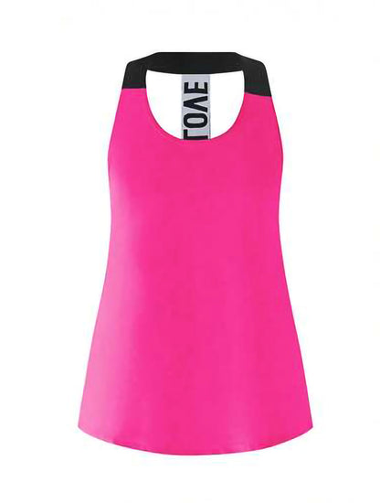Hot Pink Women’s 3-Piece Activewear Set – Racerback Tank, Crop Top & High-Waist Leggings