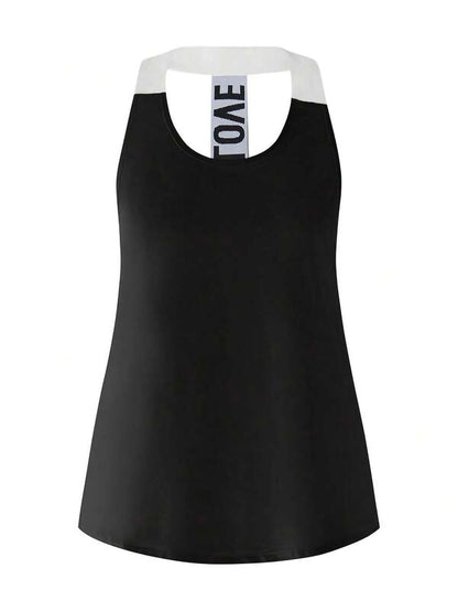 Black Women’s 3-Piece Activewear Set – Racerback Tank, Crop Top & High-Waist Leggings