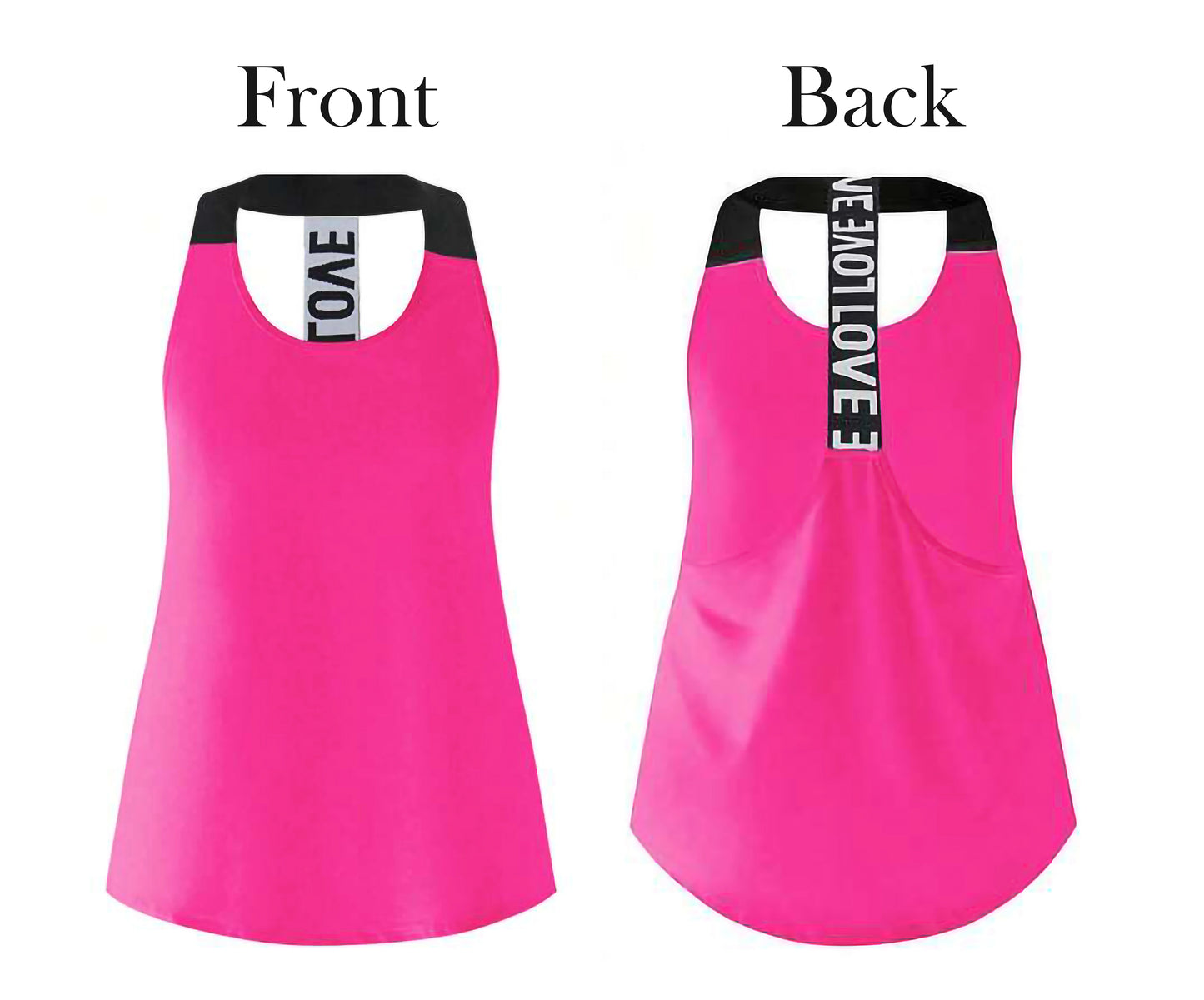 Hot Pink Women’s 3-Piece Activewear Set – Racerback Tank, Crop Top & High-Waist Leggings