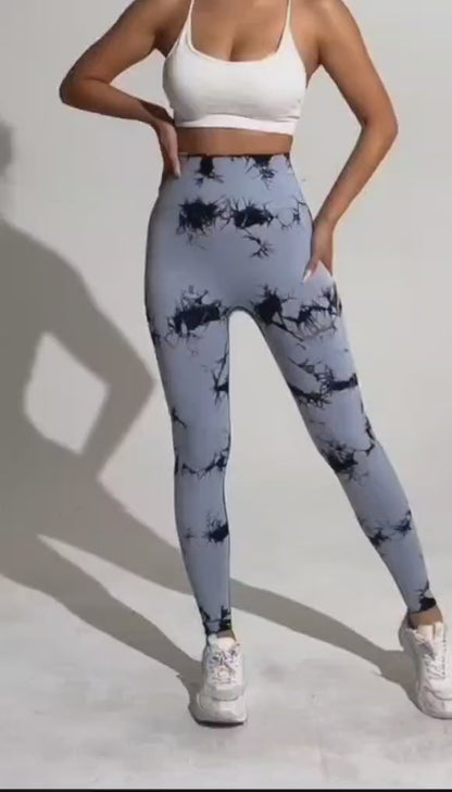 Berry & Sunset Pack of Women’s 5-Pack Tie-Dye High Waist Tummy Control Leggings